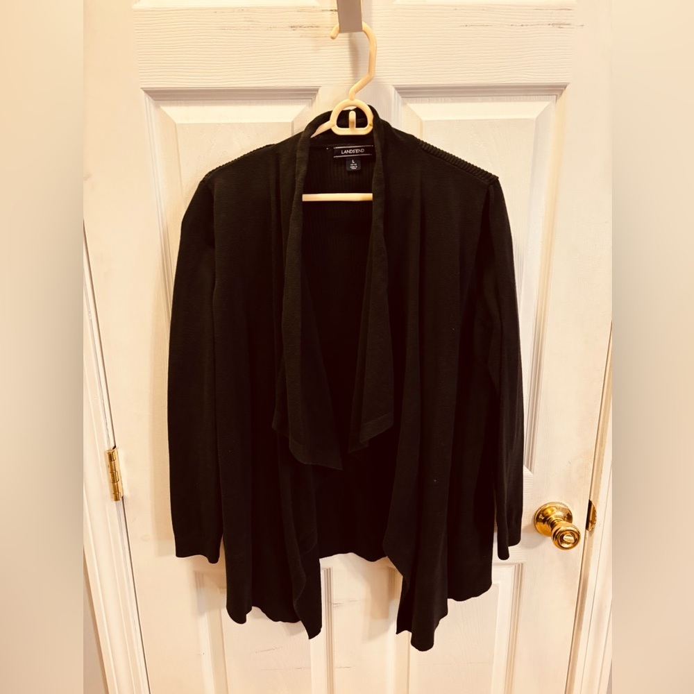 Women's Black Open Front Cardigan